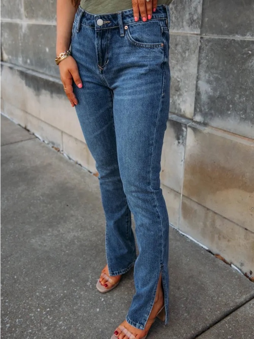 Dear John Blaire Straight Leg Split Hem Jeans